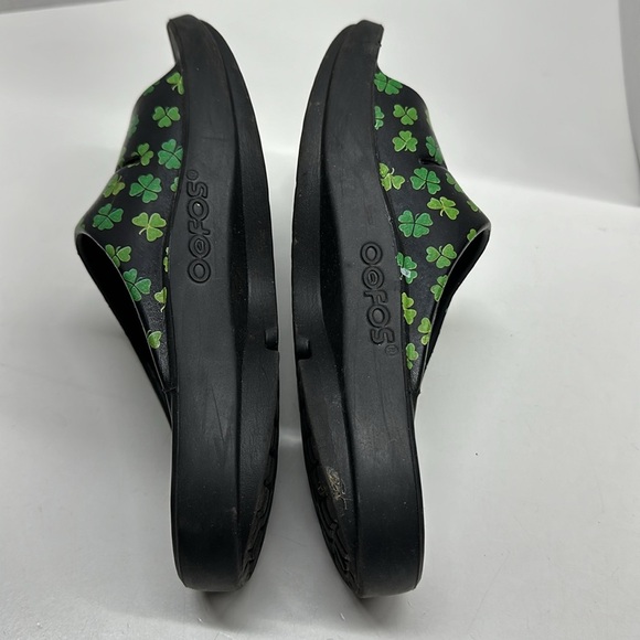 Oofos Ooahh Shamrock Sport Recovery Slide Sandal Shoe Green Clover Leaf Womens 7 - Picture 4 of 8